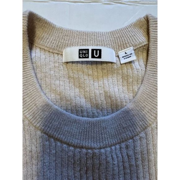 Uniqlo Cream Ribbed Top - Picture 3 of 4